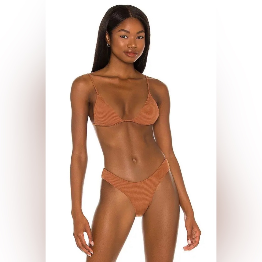 Minimale Animale The Lucid Bijou Rib Bikini In Cognac